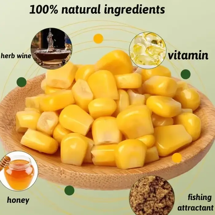 Appât nutritionnel maïs 150-300 pièces - Attractant parfum musc pour carpe - Grains aromatisés pêche