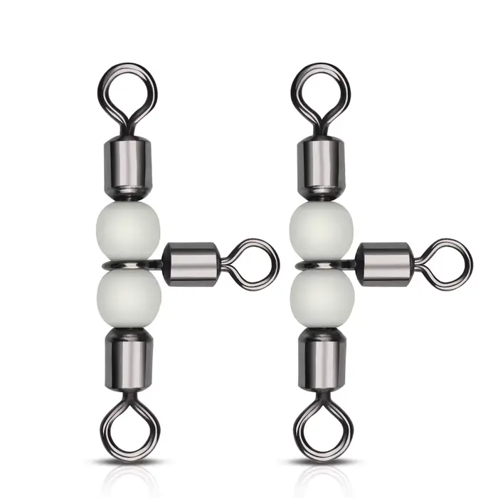 10 pièces triple émerillons roulements à billes DNDYUJU pour accessoires de pêche solides et connecteurs hameçons