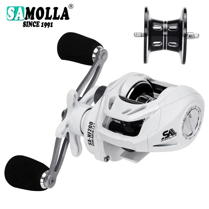 Moulinet baitcasting Samolla ultraléger 6+1 roulements pour pêche en mer et long cast