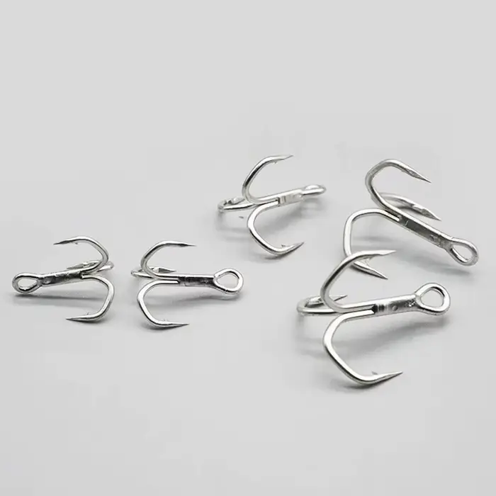 Hameçons triples 5X renforcés pour gros poissons truite bar saumon thon - 10 pièces par boîte