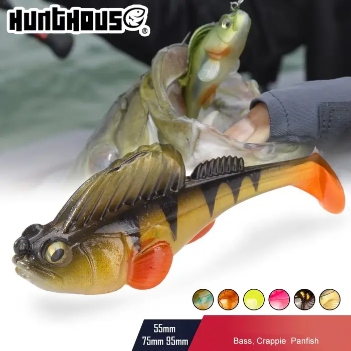 Leurre souple Hunthouse appât jig 7 à 28g pour brochet perche et bar en mer pêche