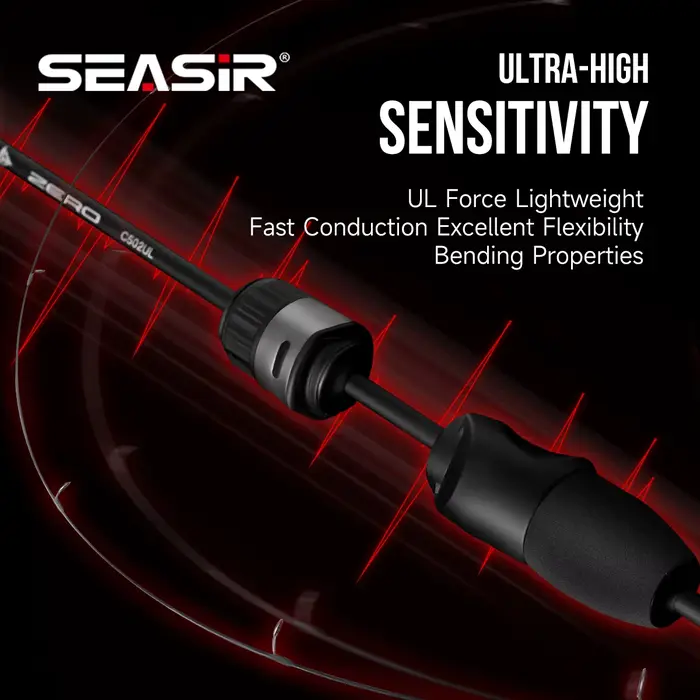 Canne BFS ultralight Seasir Zero 43g fibre carbone 1.53M pour leurres 1.5-6g pêche rivière