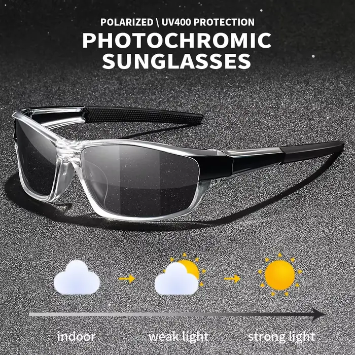 Lunettes de pêche photochromiques polarisées UV400 - Verres qui s'adaptent à la lumière pour pêche variable