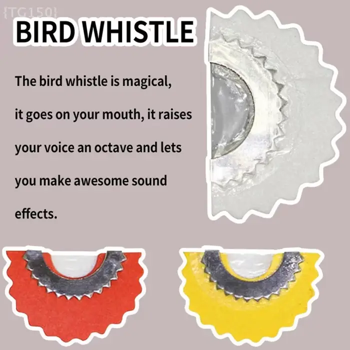 Sifflet à oiseaux magique opéré par la langue - Accessoire amusement pêche outdoor sons réalistes
