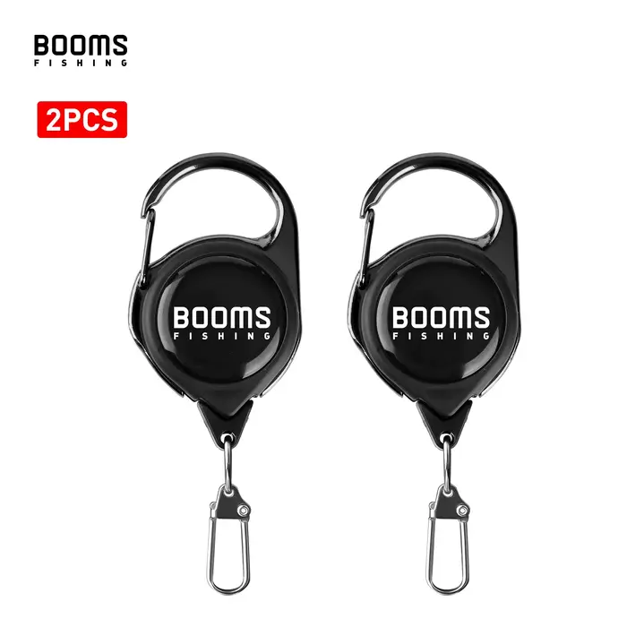 Porte-badge pêche rétractable 2 pièces avec ressort anti-rouille et clip rapide pour mouches et accessoires