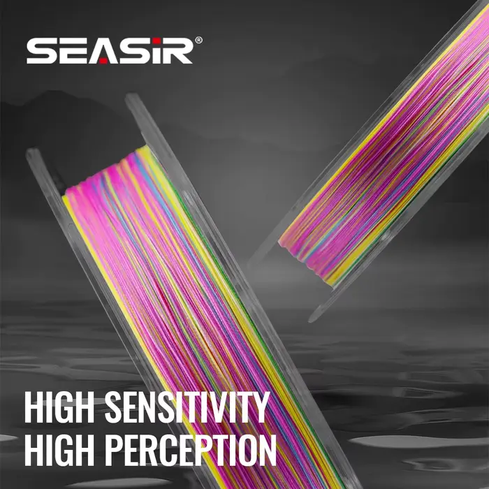 Ligne de Pêche Tressée Seasir Bull Max X8 Multicolore Haute Résistance 15-70LB 300M pour Pêche en Mer