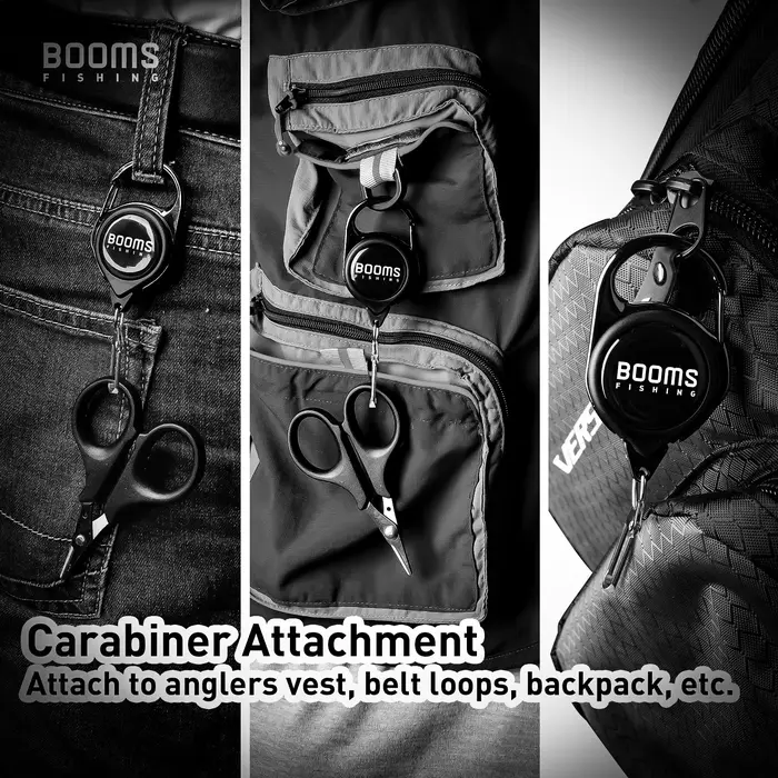 Porte-badge de pêche rétractable 2 pièces avec ressort anti-rouille et clip rapide pour mouches et accessoires