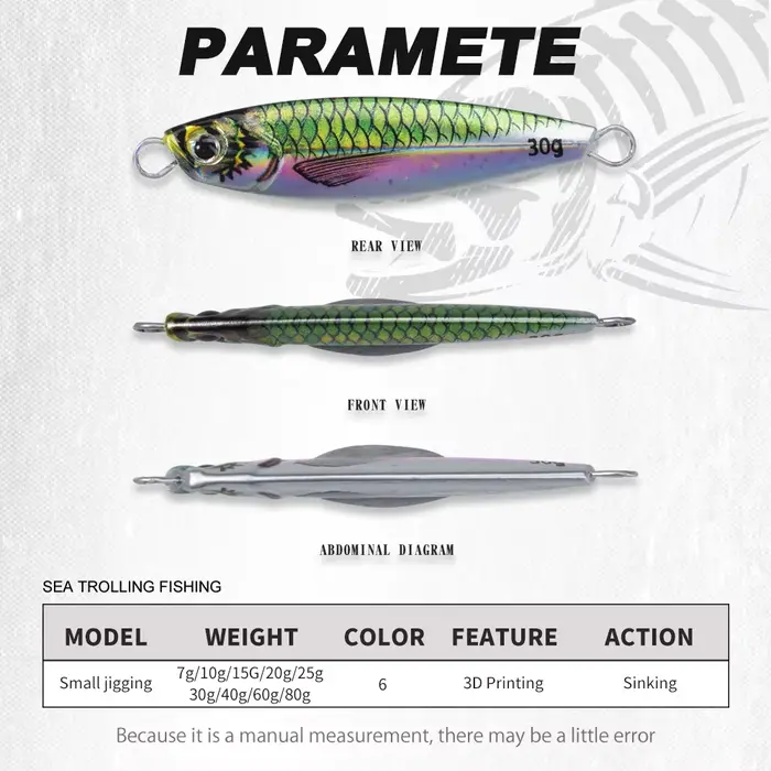 Leurre métallique Hunthouse pour jigging lent, 7g à 80g, appât dur pour bar et brochet de