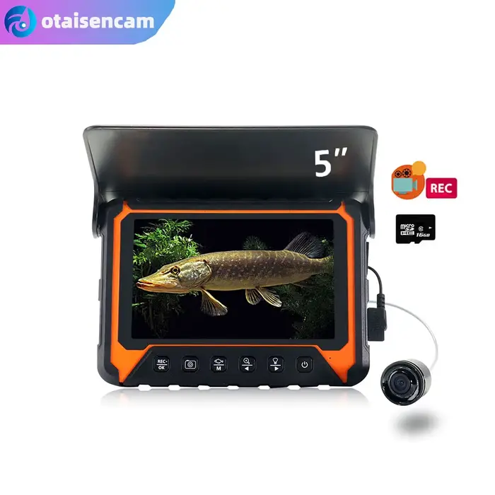 Caméra pêche sous-marine 5 pouces IPS DVR 8 LEDs infrarouges câble 15m/30m étanche carte 8GB