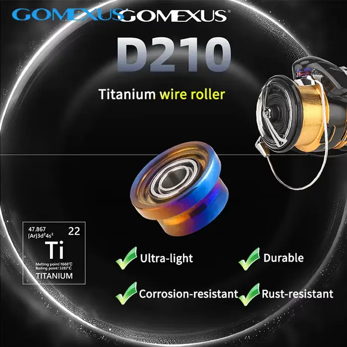 Rouleau ligne titane Gomexus pour moulinet Daiwa Legalis 1000 4000 - Améliore la fluidité et protège le fil