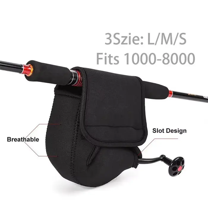 Housse de protection étanche en néoprène pour moulinet de pêche spinning taille S M L