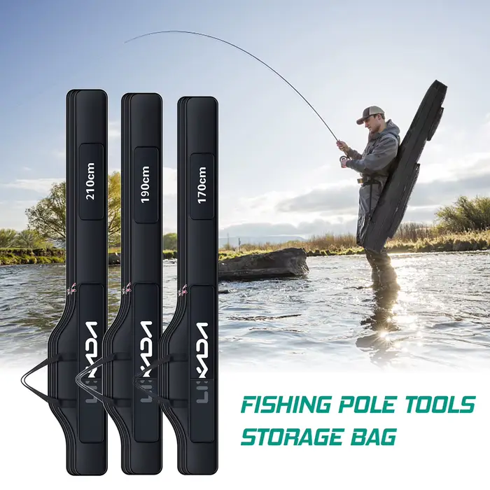 Sac de pêche pliable Lixada 190cm pour cannes et moulinets avec rangement accessoires