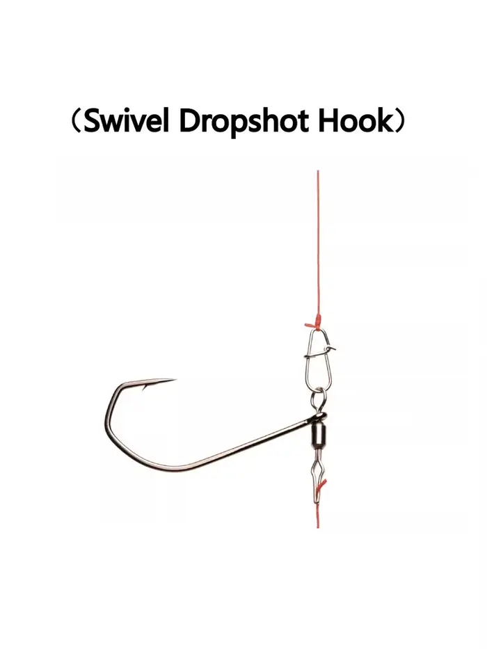 Hameçons dropshot 7 pièces n°1 pour pêche du carnassier avec leurres souples - Montage down shot rig