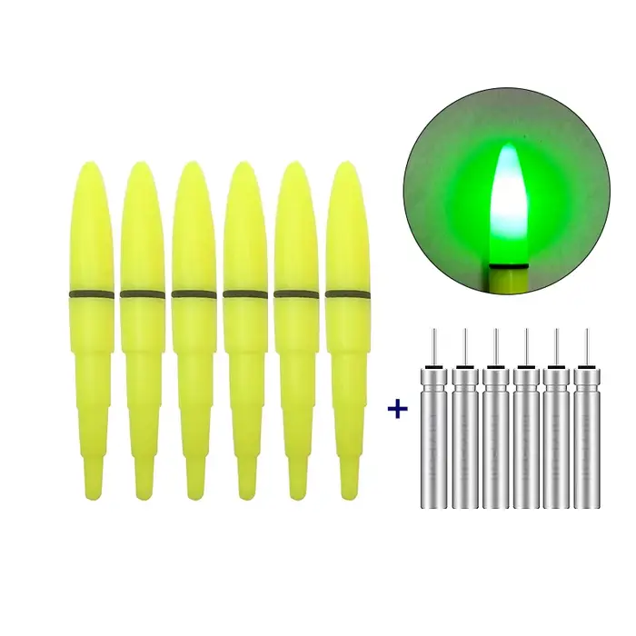 6 Lightsticks lumineux pour pêche de nuit avec 6 piles CR425 - Accessoires pêche mer et océan