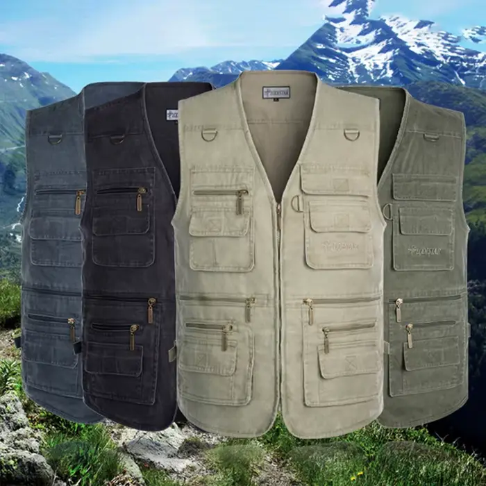 Veste de pêche multi-poches respirante pour le printemps et l'automne, outil multifonction outdoor
