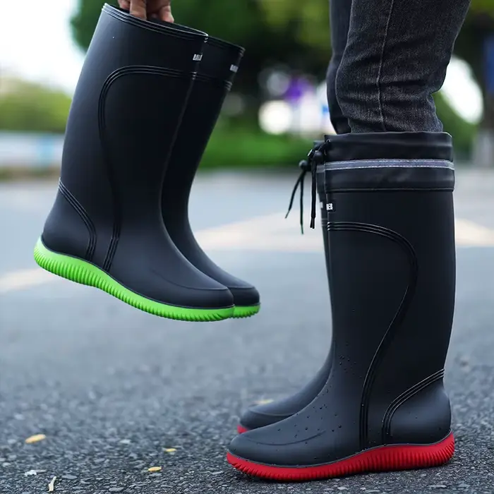 Bottes de pêche imperméables mi-mollet avec cordon de serrage - Homme et femme haute qualité