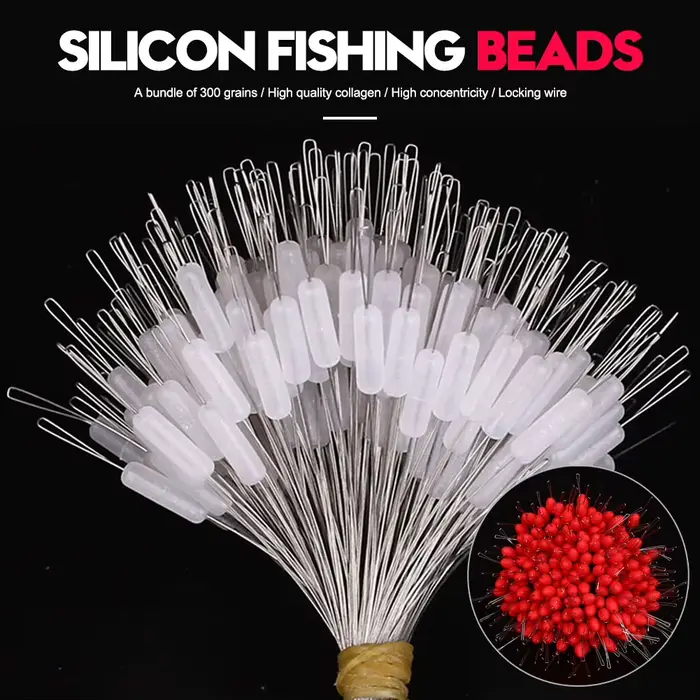 300pcs/Pack Silicon Fishing Line Space Bean Stoppers Cylinder Oval Float Sinker Stops Fishing Gear