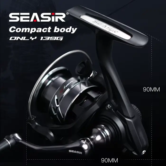 Moulinet de pêche spinning SEASIR Stream 139g ultraléger, frein 6kg et roulements 5+1 pour pêche sportive
