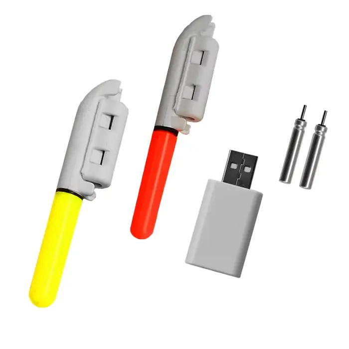 2 lampes électroniques lumineuses rechargeables pour canne télescopique, pêche de nuit étanche et efficace