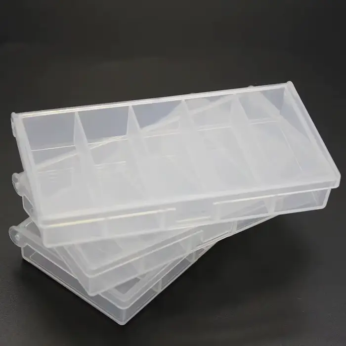 Boîte de rangement pêche 5 compartiments - Boîte à appâts plastique avec hameçons