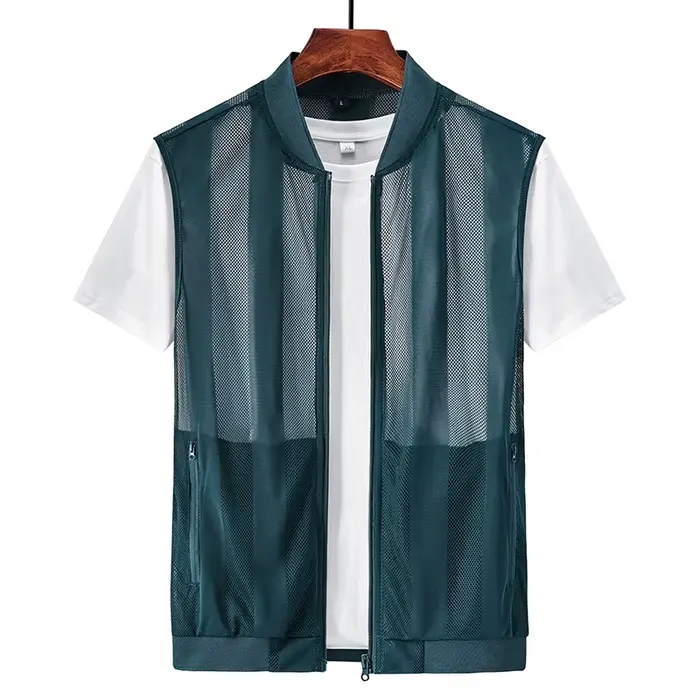 Veste homme mesh aérée pêche été sport extérieur respirant léger veste décontractée
