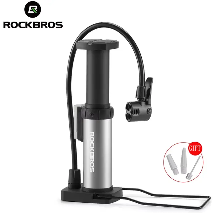 Pompe à pied ROCKBROS portable 100PSI - Gonfleur VTT et vélo de route pour pêcheurs cyclistes