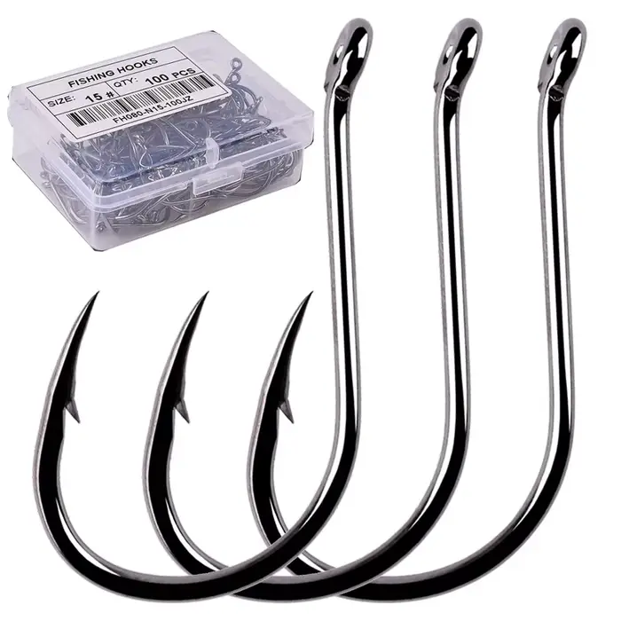 Hameçons de pêche Iseama Aorace 100 pièces, hameçon simple circle carp japonais taille 2 à 15