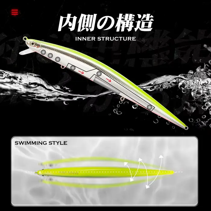 Leurre de pêche Hunthouse Tide Minnow 175mm - Appât dur coulant pour bar et brochet