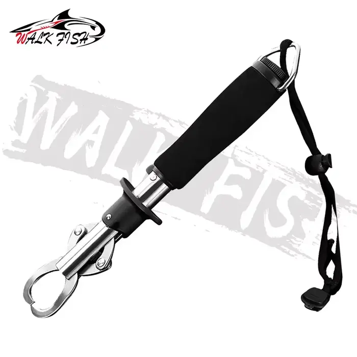 Pince de contrôle poisson WALK FISH acier inox - Pince préhension avec balance et règle intégrées clip pêche