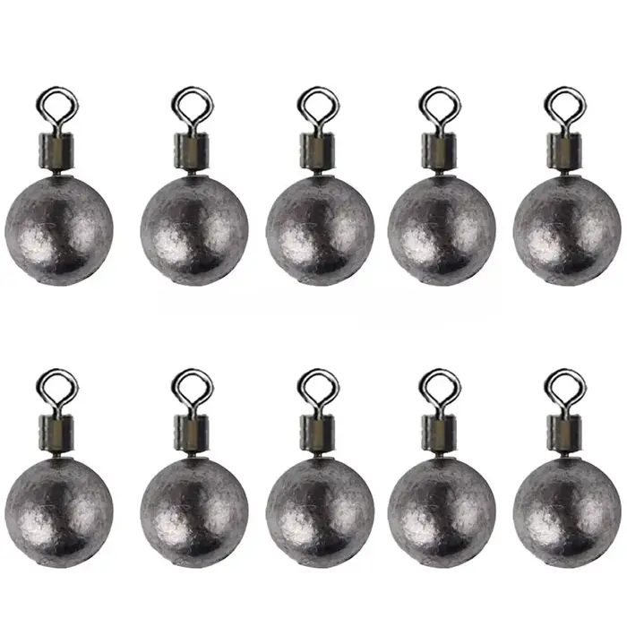 Lot de 10 plombs de pêche 3.5g à 20g - Plombs plats et bombés pour pêche à la carpe et pêche sportive