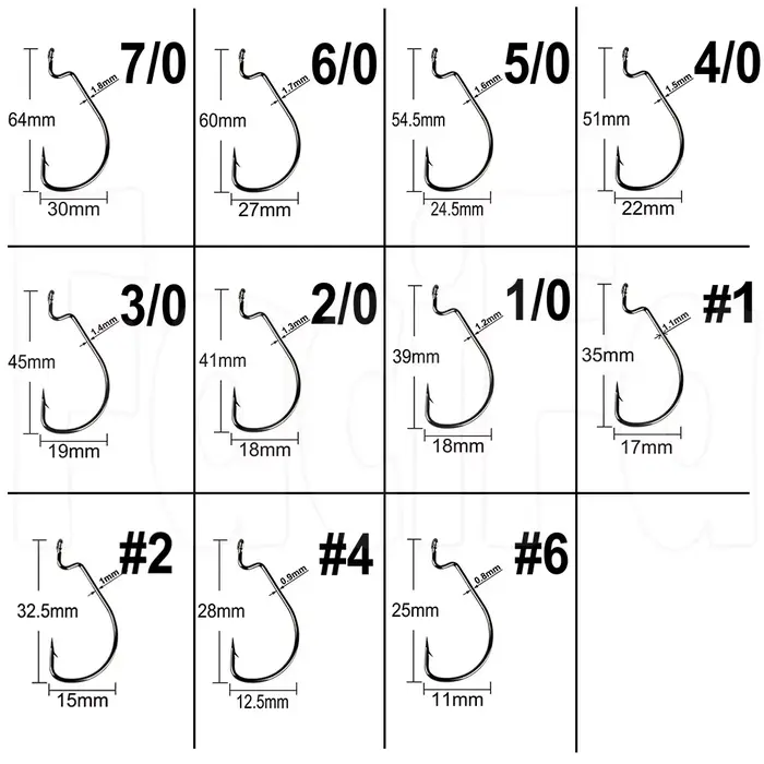 100 hameçons pêche leurres souples gros gap pour carnassiers, acier carbone noir, modèle crank barbelé, lot de 100