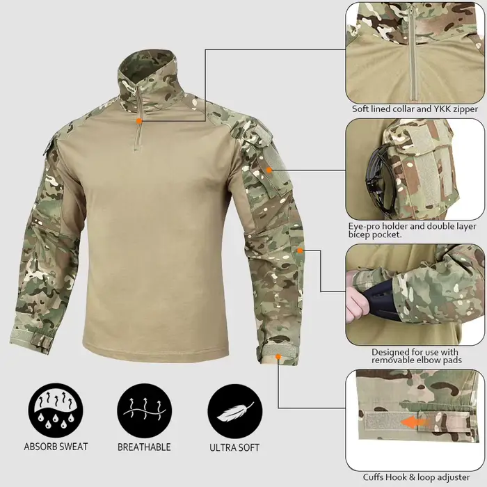Uniforme combat G3 KRYDEX pêche outdoor tactique gen3 ranger green camouflage noir