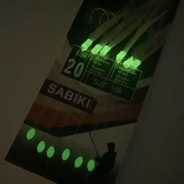Flasher string hooks avec peau de poisson réel pour pêche en mer - leurre lumineux pour seiche, poulpe et congre