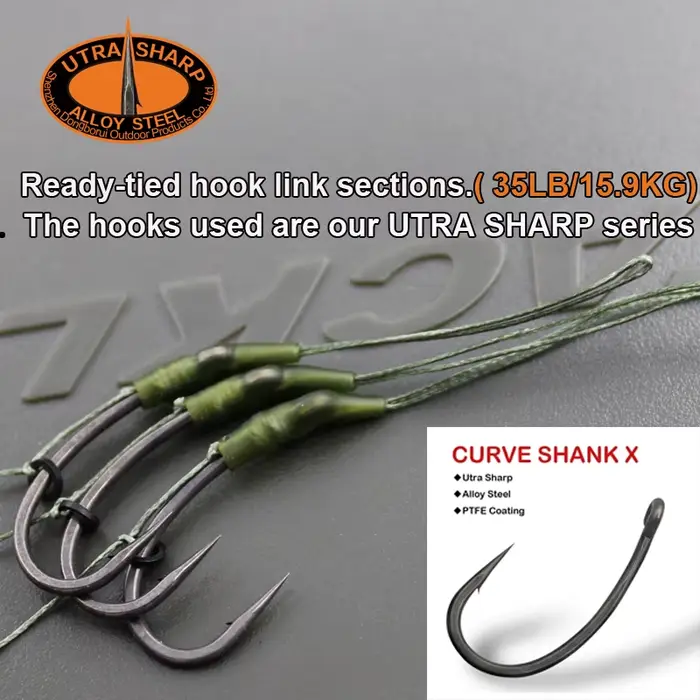 Montages Hair Rig prêts à pêcher pour la carpe avec émerillons et sections cheveu souple