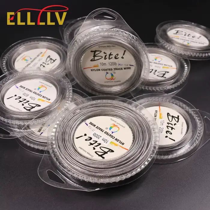 Fil d'acier tressé nylon 7 brins 5 à 200LB pour bas de ligne leurre pêche en mer jigging