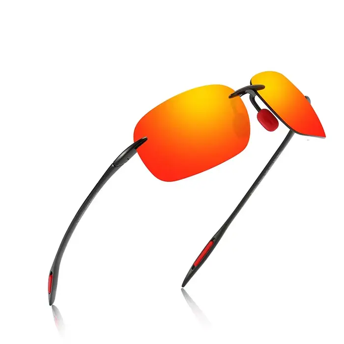 Lunettes de soleil polarisées ultra-légères TR90 sans monture colorées pour pêche et vacances UV400