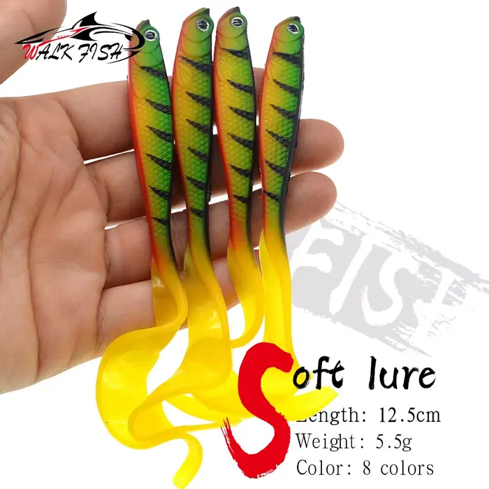 Leurre souple shad T-tail 12,5cm 5,5g pour la pêche du brochet et du black bass en jigging