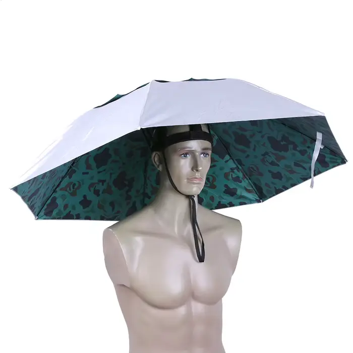 Casquette parapluie pêche extérieure portable anti-pluie anti-soleil unisexe adulte sport