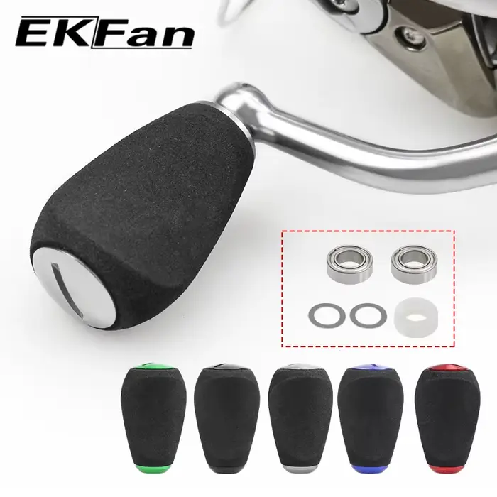 Poignées de manivelle EKFan EVA 7.6G avec roulements 7x4x2.5mm pour moulinet spinning et baitcast 4mm
