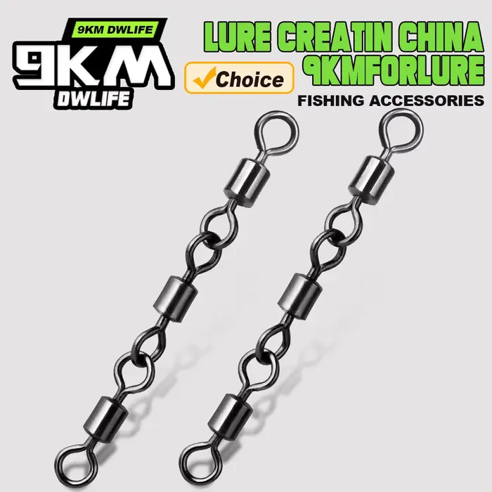 Émerillons tonneau trois articulations 15-60 pièces pour pêche bar mer - accessoires connecteurs