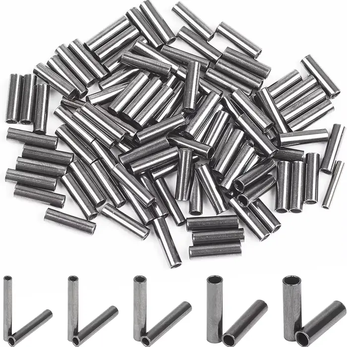 Kit 100 manchons de sertissage pour câble pêche - Barrel crimp sleeves 1.0-3.2# pour montages acier