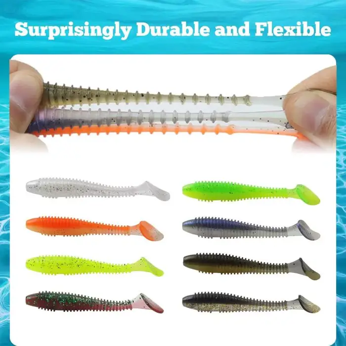 Kit 50/30/15 leurres souples - Set appâts silicone avec têtes plombées - Accessoires pêche leurres