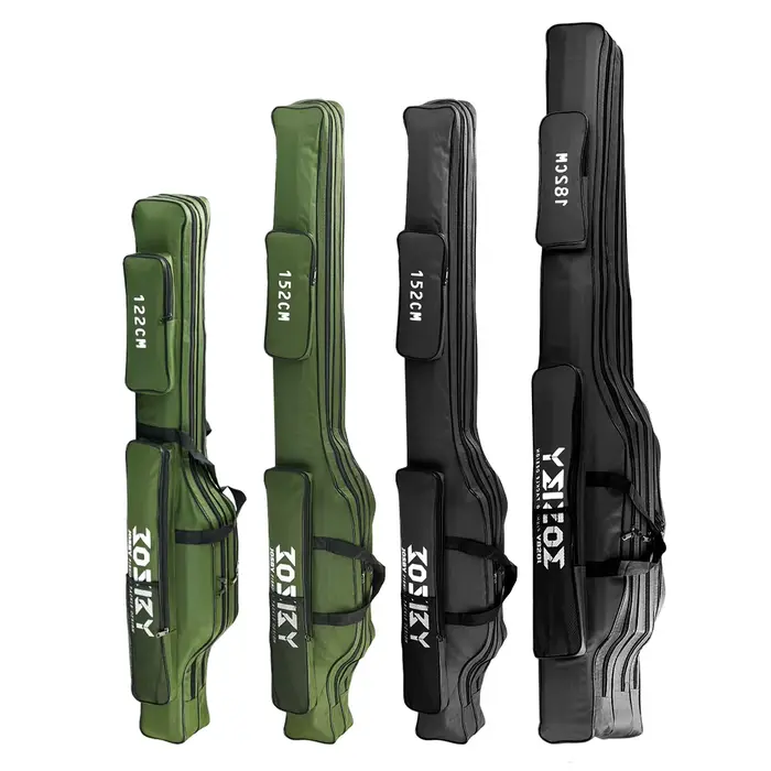 Sac de transport de canne à pêche pliable portable 122 à 182 cm pour canne, moulinet et accessoires