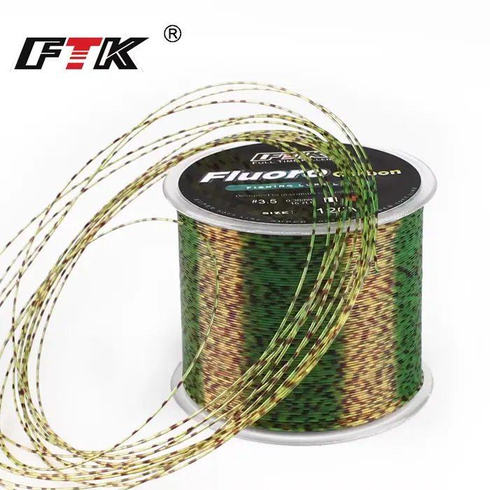 Ligne FTK fluorocarbone tachetée invisible 120m 0.20-0.50mm - Super résistance 4-34LB