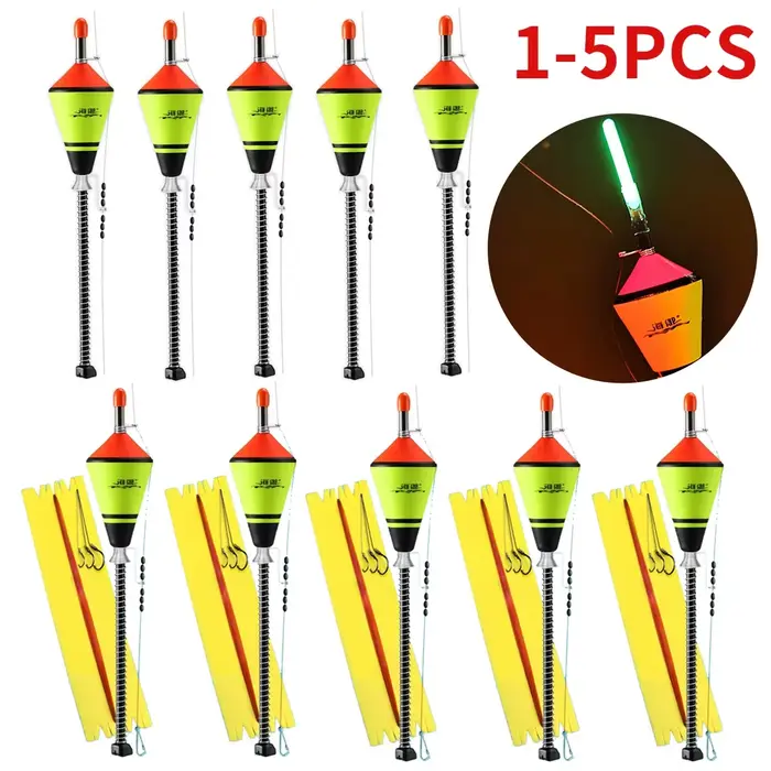 Lot de 1 à 5 flotteurs automatiques portables pour pêche rapide en mer et accessoires canne