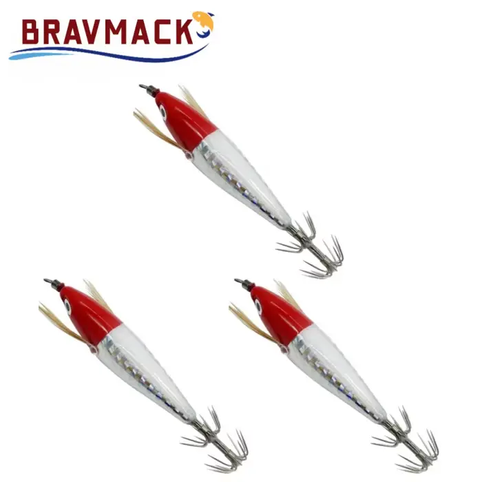 Leurre flottant BRAVMACK leurre crevette laser pour pêche au calmar et seiche en mer