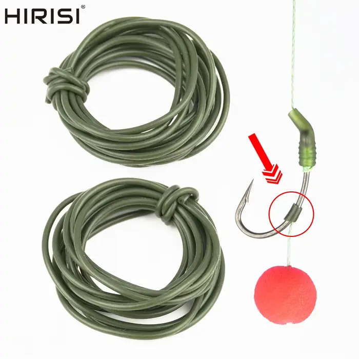 Tube silicone anti-emmêlement pour montage de pêche à la carpe - Tubing rig sécurité lead-clip 0.5x1.8mm 0.8x1.9mm hirisi