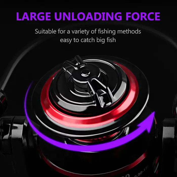 Moulinet spinning Deukio frein 12kg avec roulements durables et bobine métal eau douce mer