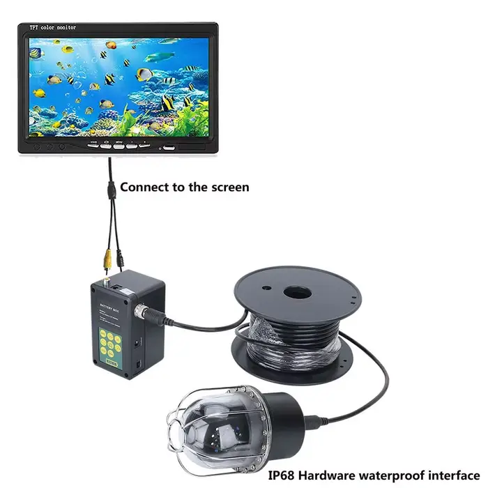Accessoires caméra de pêche GAMWATER 100m câble - Écran HD 10 pouces pour FX10 FX9D FX7D vision sous-marine