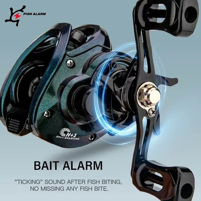 Moulinet CEMREO baitcasting 7kg drag - Système frein magnétique pour pêche truite, brochet, carpe